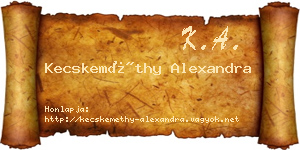 Kecskeméthy Alexandra névjegykártya