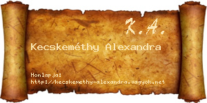 Kecskeméthy Alexandra névjegykártya