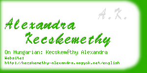 alexandra kecskemethy business card