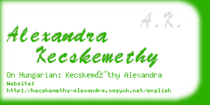 alexandra kecskemethy business card